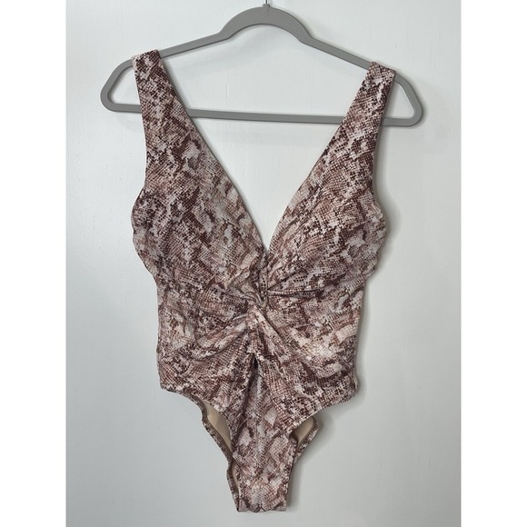 Victoria's Secret Other - Victoria's Secret Women's Snakeskin Print Deep V Neck One‎ Piece Swimsuit Size L